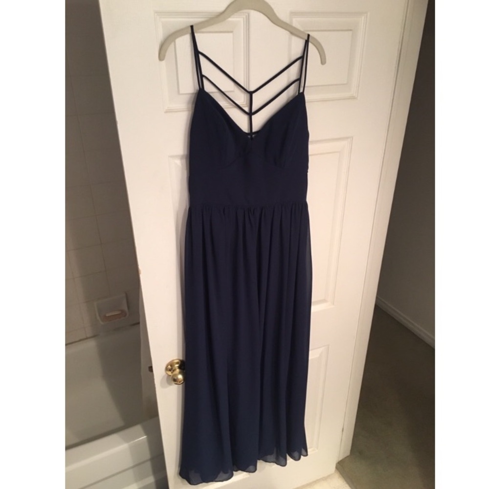 Elegant Dark Blue Maxi Dress